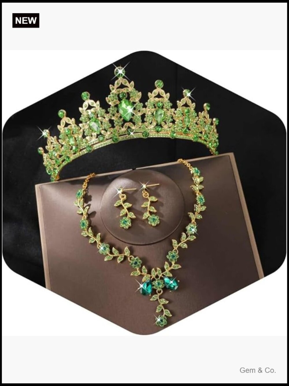 Crystal Bridal Jewelry Set with Tiara Earrings Necklace Prom Party Crown